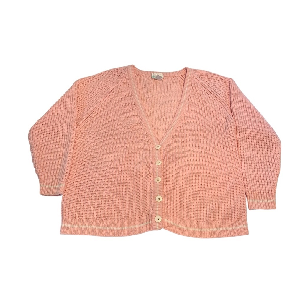Vintage Noah Plus Pink Knit Button Cardigan Sweater Women's